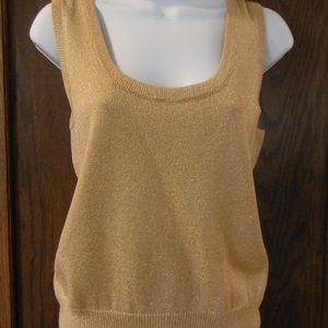 St John Basics Gold Knit Tank Top